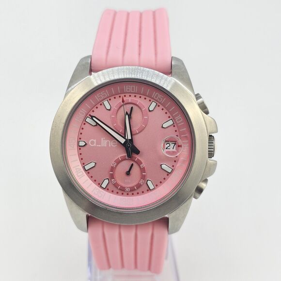 ALine Aroha Women\'s Watch‎ 42MM Pink Dial Plastic Bands New Battery HEAVY WATCH main image 12